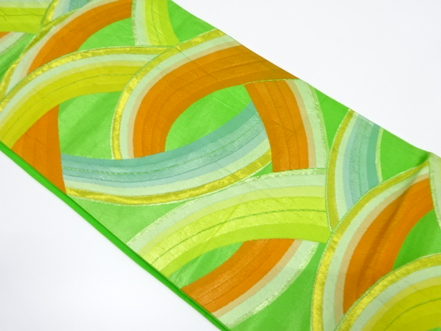 アンティーク　抽象模様織り出し袋帯（着用可）